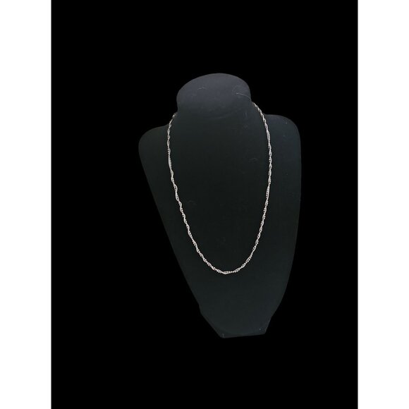 Italian 925 Sterling Silver Twist Necklace With Lobster Clasp 18 Inch Vintage - Picture 13 of 13